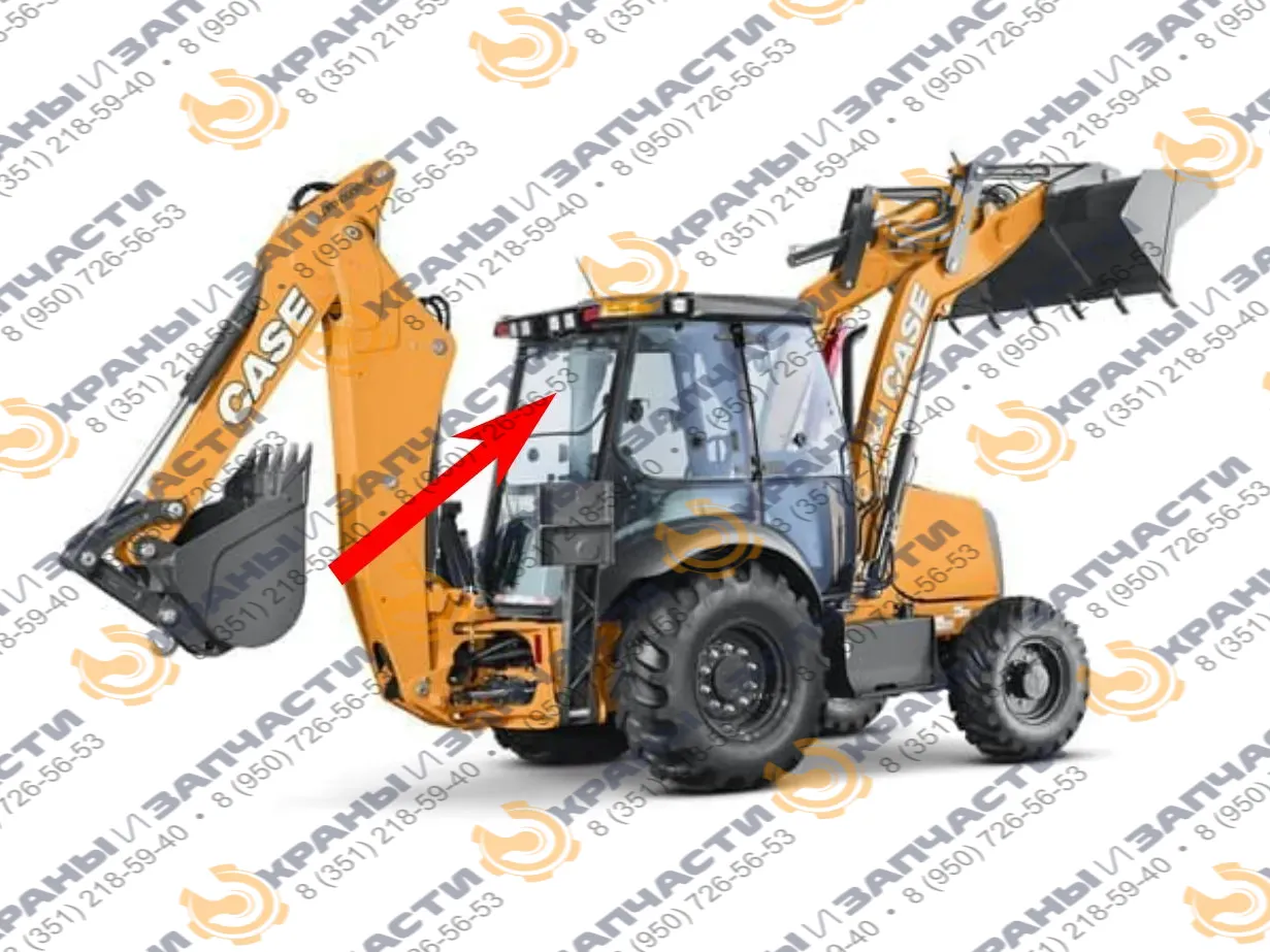 Стекло заднее верхние (закаленное) для экскаватора-погрузчика Case 570ST