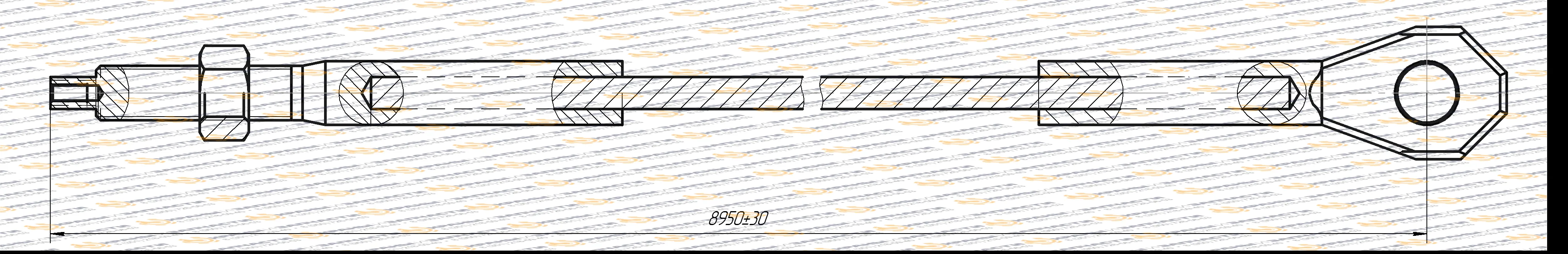 Канат втягивания КС-55713-1B.64.320-1, L=8950, диаметр 13 3-й секции стрелы автокрана КС-55713-1В Галичанин 