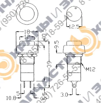 Кнопка управления SPA 101 В4 - чертеж 1