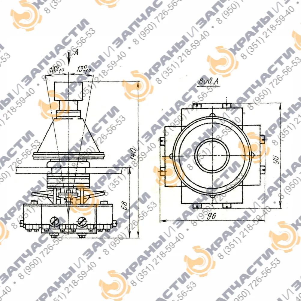 Переключатель крестовой (крестовый) ПК12-21-802-54 УХЛ3 380В/50Гц 10А IP54 - чертеж 1