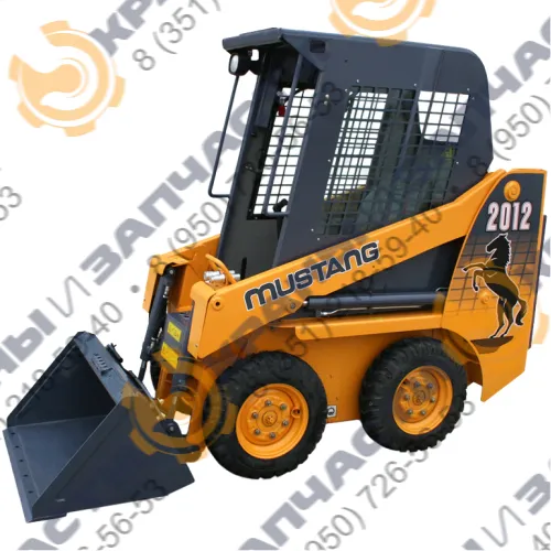 Стекло лобовое с отверстиями (закаленное) для мини-погрузчика Mustang 2012