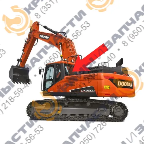 Стекло заднее (закаленное) 903-00075 для экскаватора Doosan DX300LCA