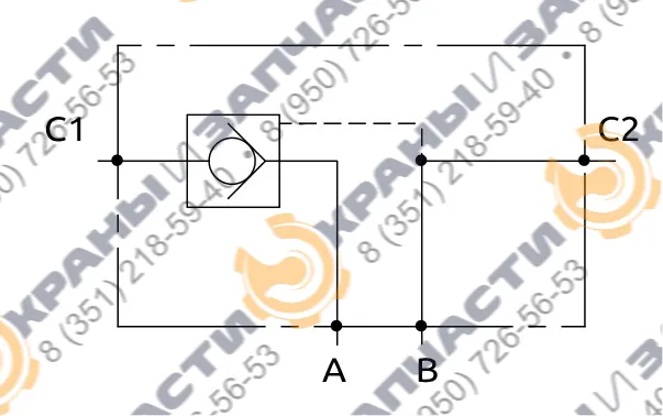 Клапан одностороннего действия A050351.02.00 HBS - чертеж 1