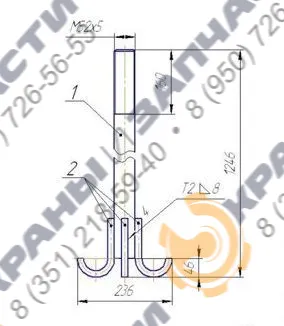 Анкерный болт QTZ-80 башенного крана QTZ-80