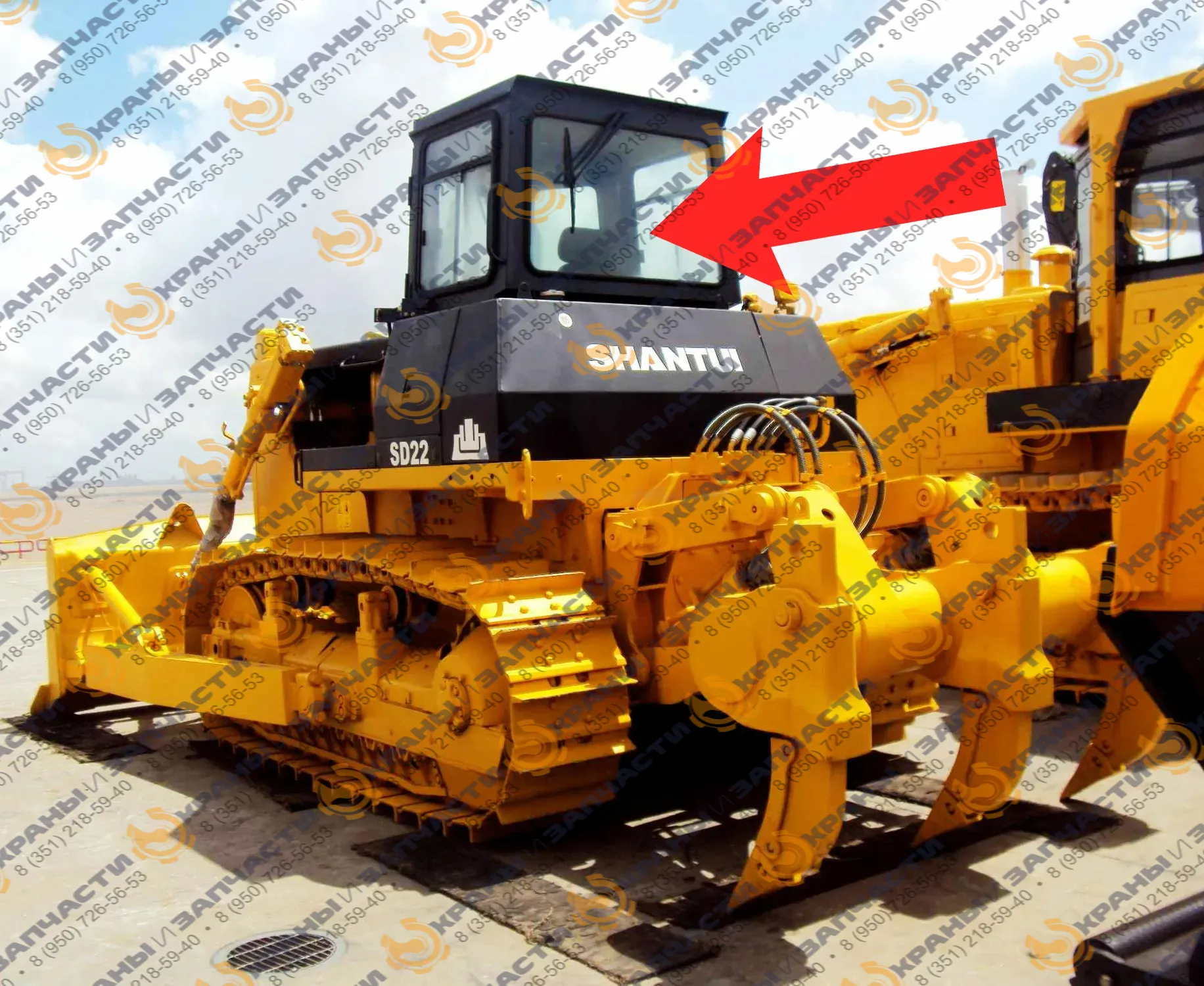 Стекло заднее (закаленное) 16Y-56C 004К для бульдозера Shantui SD22