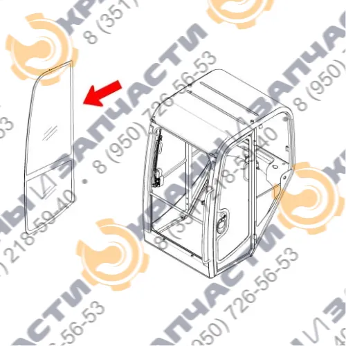 Стекло правое переднее 3701499 для экскаватора Caterpillar CAT 301.4C