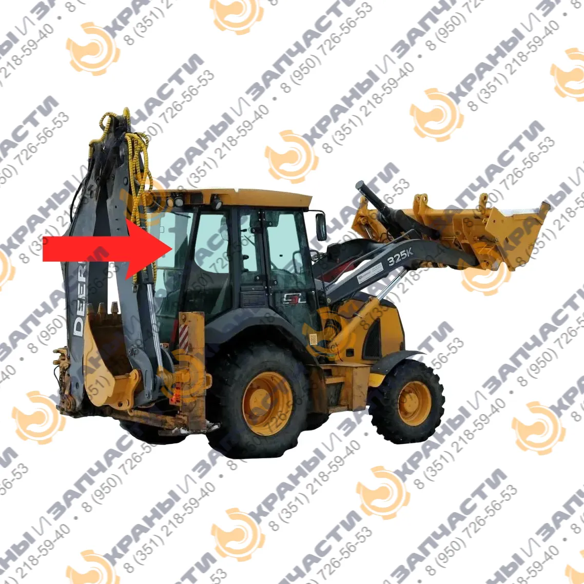 Стекло заднее верхнее (закаленное) для экскаватора-погрузчика John Deere 315SК, 325SК