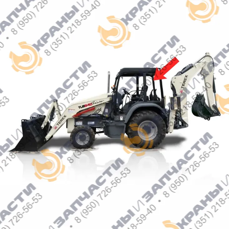 Стекло 1226х856 мм кузовное, гнутое, заднее левое (закаленное) T100029, T123603 для экскаватора-погрузчика Terex TLB840, TLB890, TLB890