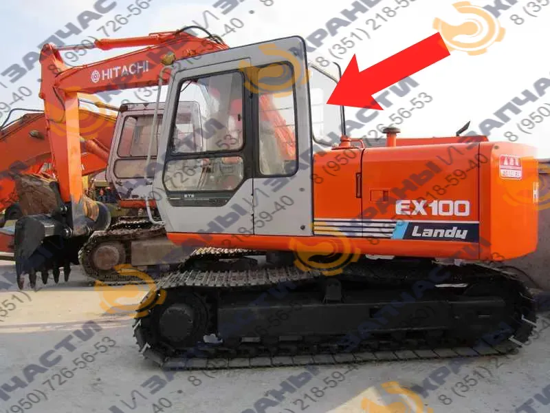 Стекло заднее (закаленное) для экскаватора Hitachi EX100, 120, 200, 300-5
