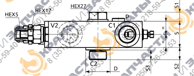 Односторонний балансировочный клапан А060696.01.00 HBS - чертеж 1