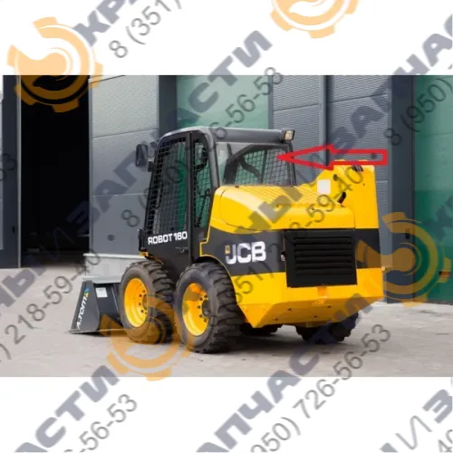 Стекло заднее (закаленное) для мини-погрузчика JCB 1110Т, Robot 160, 180, 190, 220