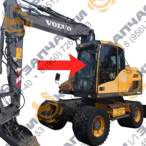 Стекло лобовое верхнее (триплекс) VOE14506807;14551131 для экскаватора Volvo EW140b, 460Blc 2003