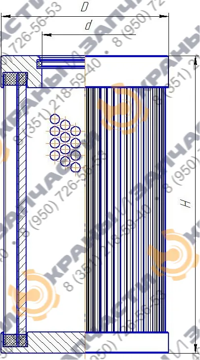 Фильтр гидравлический MP Filtri HP1351A10НA - чертеж 1