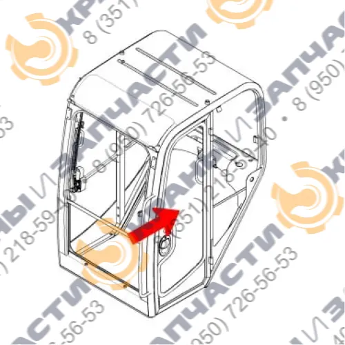 Стекло двери 3701495 для экскаватора Caterpillar CAT 301.4C