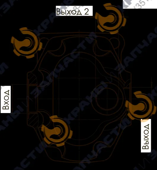 Чертеж Шестеренный насос NPH-61 ISO SX OMFB 10501110628  