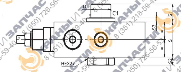 Односторонний балансировочный клапан A060491.04.00 HBS - чертеж 3
