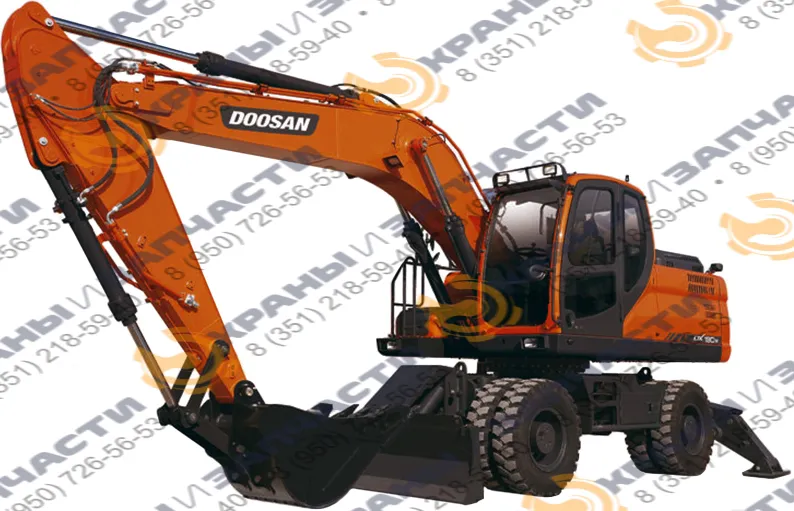 Стекло левое дверное нижнее (закаленное) для экскаватора Doosan DX190, 225, 300NLCV