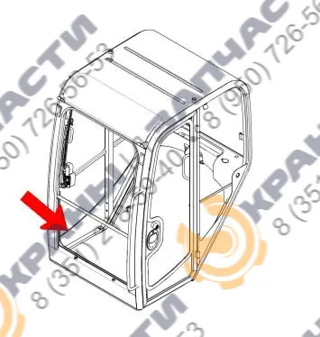 Стекло лобовое нижнее 3701500 для экскаватора Caterpillar CAT 301.4C