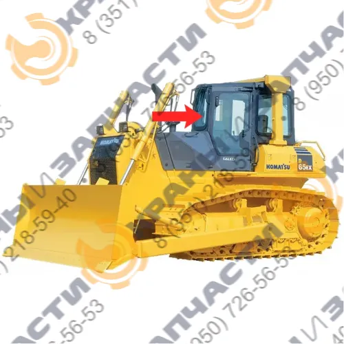 Стекло лобовое (закаленное) для бульдозера Komatsu D65E-12