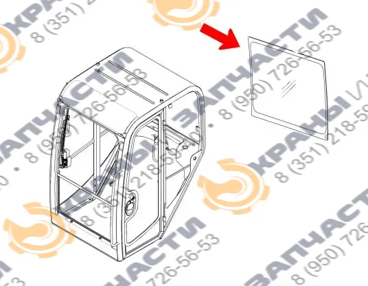  Стекло заднее 3701496 для экскаватора Caterpillar CAT 301.4C