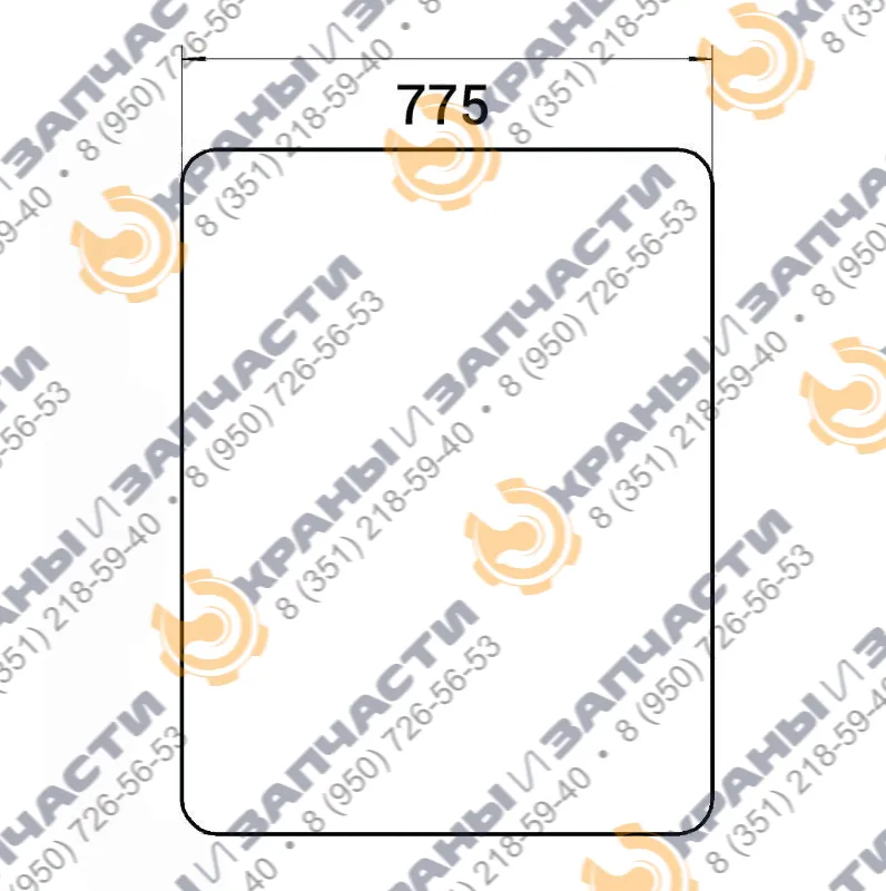 Стекло лобовое (1000х775) для автокрана Челябинец КС-45721