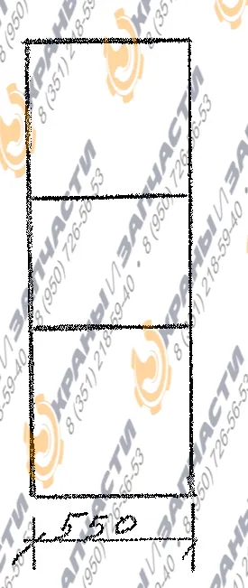 Стекло кабины (550x1630) мостового электрического грейферного крана 10т