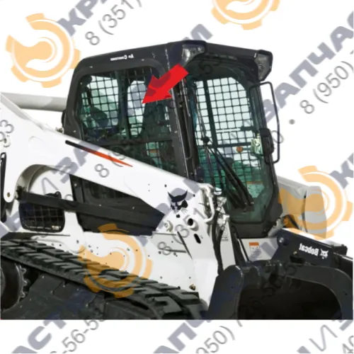 Стекло боковое верхнее мини‑погрузчика Bobcat T650, T650H, T77, левое/правое неподвижное 7266739, 400×300 мм, закалённое