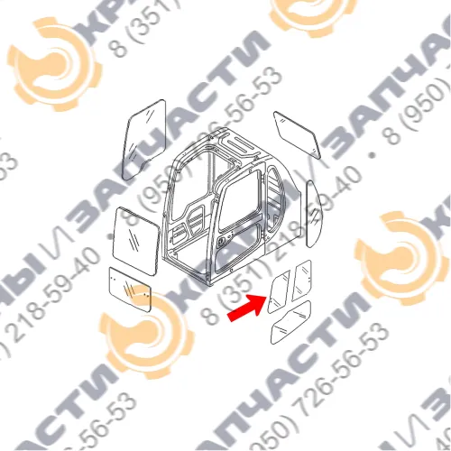 Стекло двери верхнее переднее 20Y-54-35831 для Komatsu PC200-6, PC300-6, PC400-6 