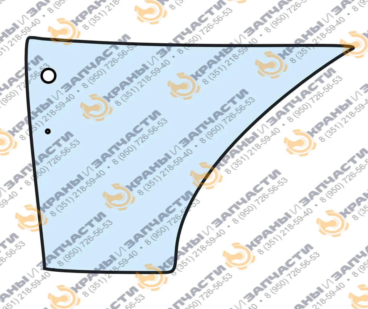 Стекло дверное нижнее левое (закаленное) для экскаватора-погрузчика Case 580ST