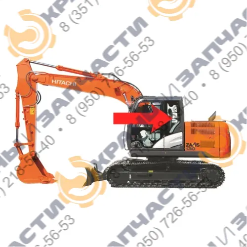 Стекло кузовное заднее левое (закаленное) для экскаватора Hitachi ZaxisZX130, 140, 160, 180, 225, W1