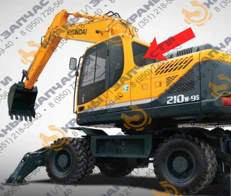 Стекло заднее закаленное 722х538 71Q6-02740 для экскаватора Нуundai Robeх 210lc-9, 260lc-9, 290lc-9, 300lc-9, 330lc-9, 450lc-9, 480lc-9