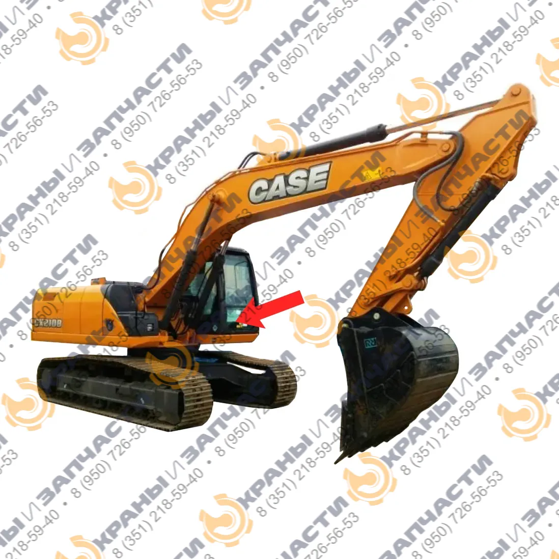 Стекло лобовое нижнее (триплекс) KHN15000 для экскаватора Case CX210B