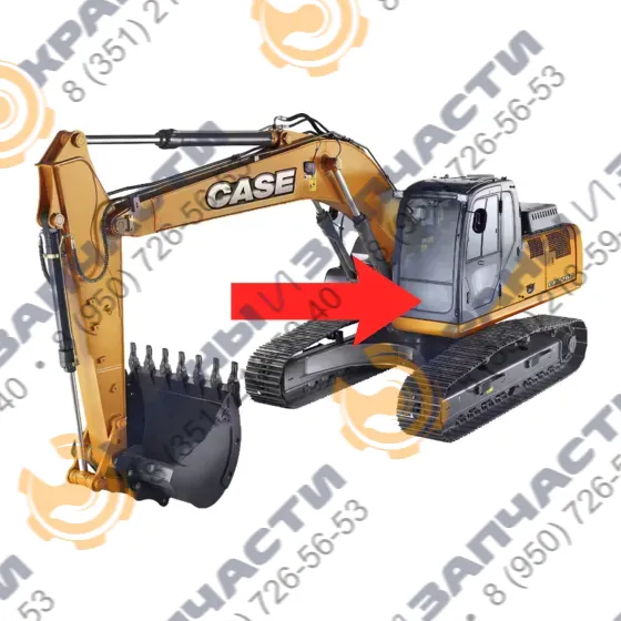 Стекло лобовое нижнее (закаленное) KHN15000P для экскаватора Case CX210B
