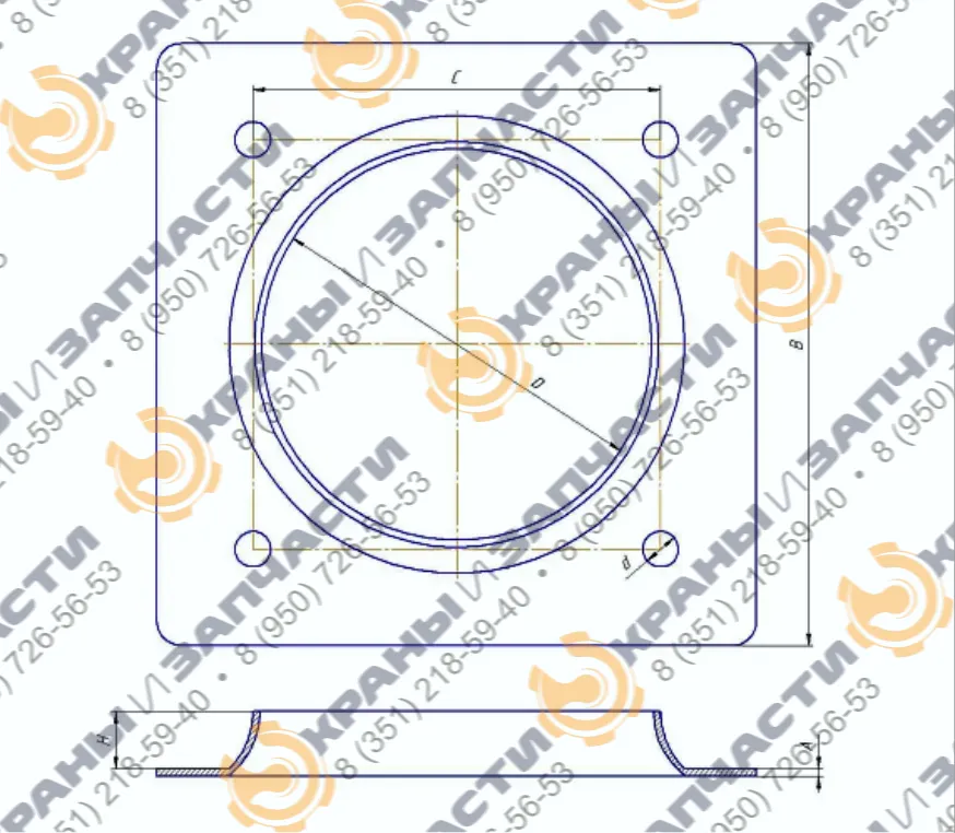 Фланец буфера БР-225  - чертеж 1
