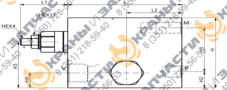 Односторонний балансировочный клапан A060491.04.00 HBS - чертеж 2