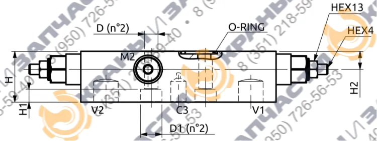 Двухсторонний балансировочный клапан В070481.50.00 HBS - чертеж 2