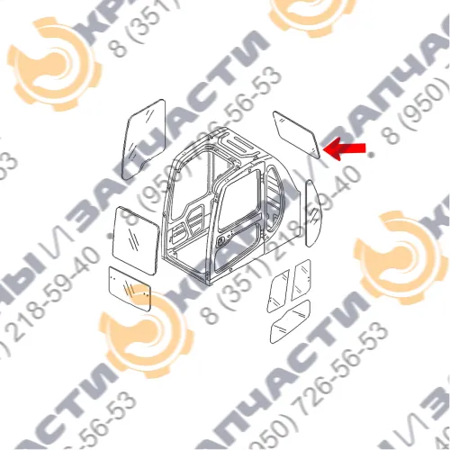 Стекло заднее 20Y-54-35142 для Komatsu PC200-6, PC300-6, PC400-6 