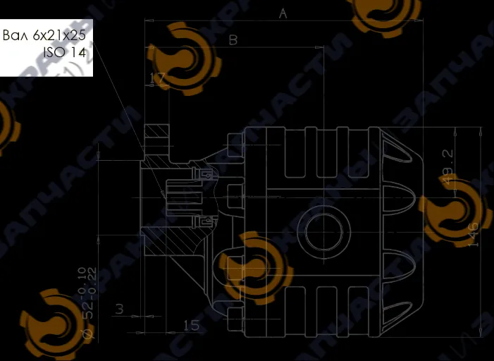 Шестеренный насос NPH-61 UNI DX OMFB - чертеж 2
