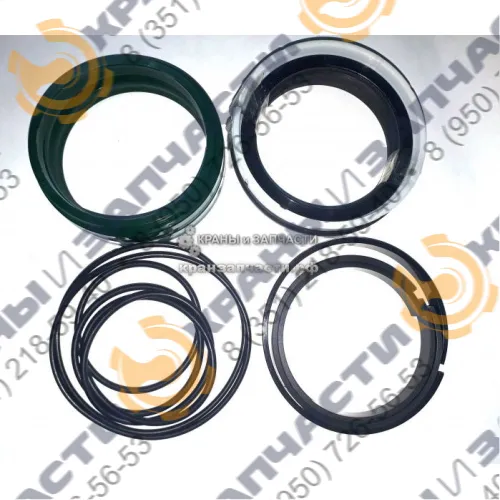 Ремкомплект РК-КС45719-100.80/2б-КП гидроцилиндра 100х80 выдвижения верхней секции стрелы автокрана Галичанин КС-45719 производства Галичанин (с 2006 года, полный)