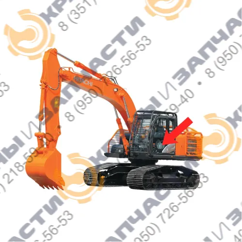Стекло дверное левое нижнее (закаленное) для экскаватора Hitachi Zaxis 180, 200, 210, 240, 250, 270, 280, 300, 330, 350, 400, 470 3G-5G