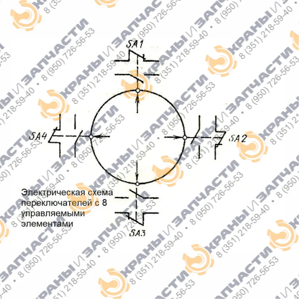 Переключатель крестовой (крестовый) ПК12-21-802-54 УХЛ3 380В/50Гц 10А IP54 - чертеж 2