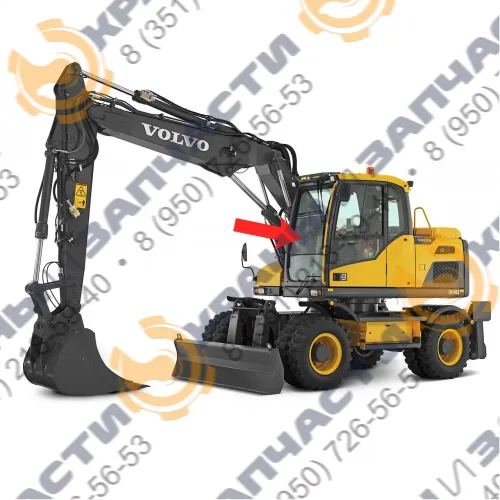 Стекло лобовое верхнее (закаленное) VOE14506807 для экскаватора Volvo EW140b, 460Blc 2003