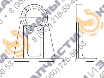 Кронштейн КС-3562А.44.001 барабана грузовой лебедки  - чертеж 1