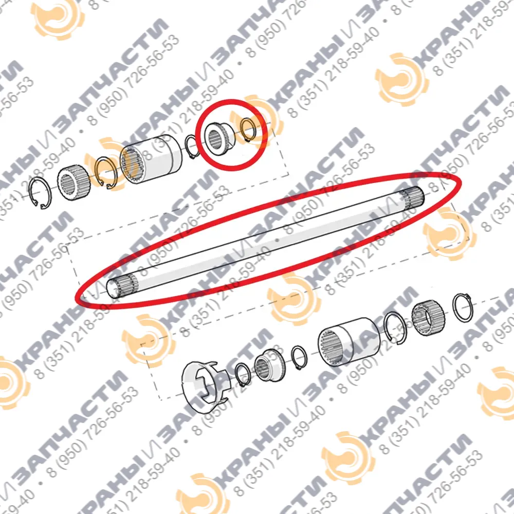 Комплект вала 808396 тали МТ305, MT308, высота подъема H0