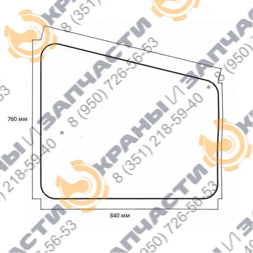 Дверное стекло кабины 840мм*760мм бурильно-сваебойный комплекс БМ-811