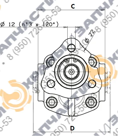 Шестеренный насос NPLH-32 13 DIN  - чертеж 3