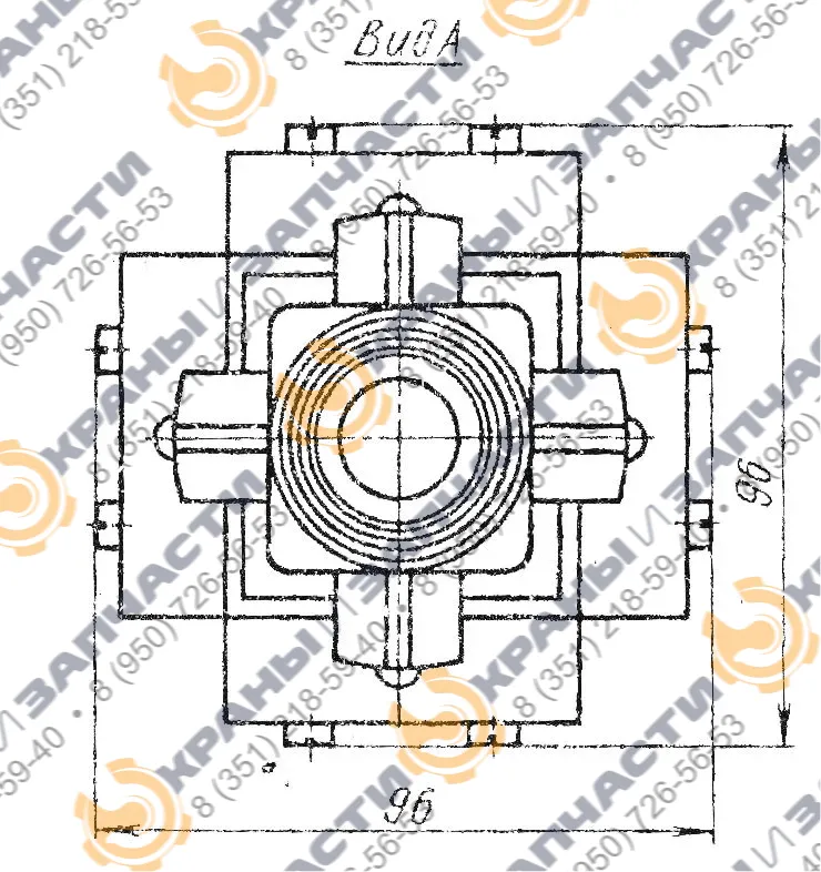 Переключатель крестовой (крестовый) ПК12-21-822-54 УХЛ3 380В/50Гц 10А IP54 - чертеж 2