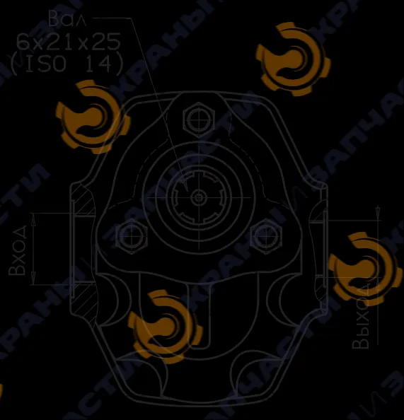 Шестеренный насос NPH-61 UNI TANDEM SX OMFB - чертеж 1