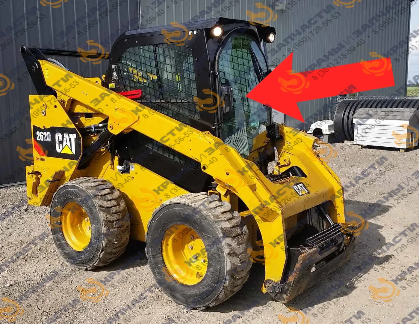 Стекло лобовое (закаленное) 4185850 для мини-погрузчика Caterpillar 262d