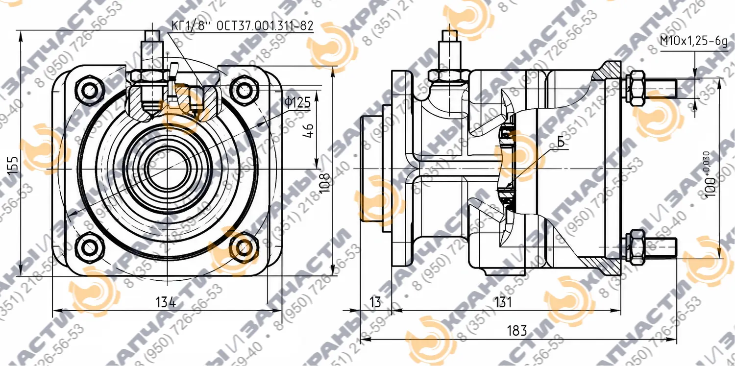 Коробка отбора мощности МП49-4209010-25 - чертеж 1